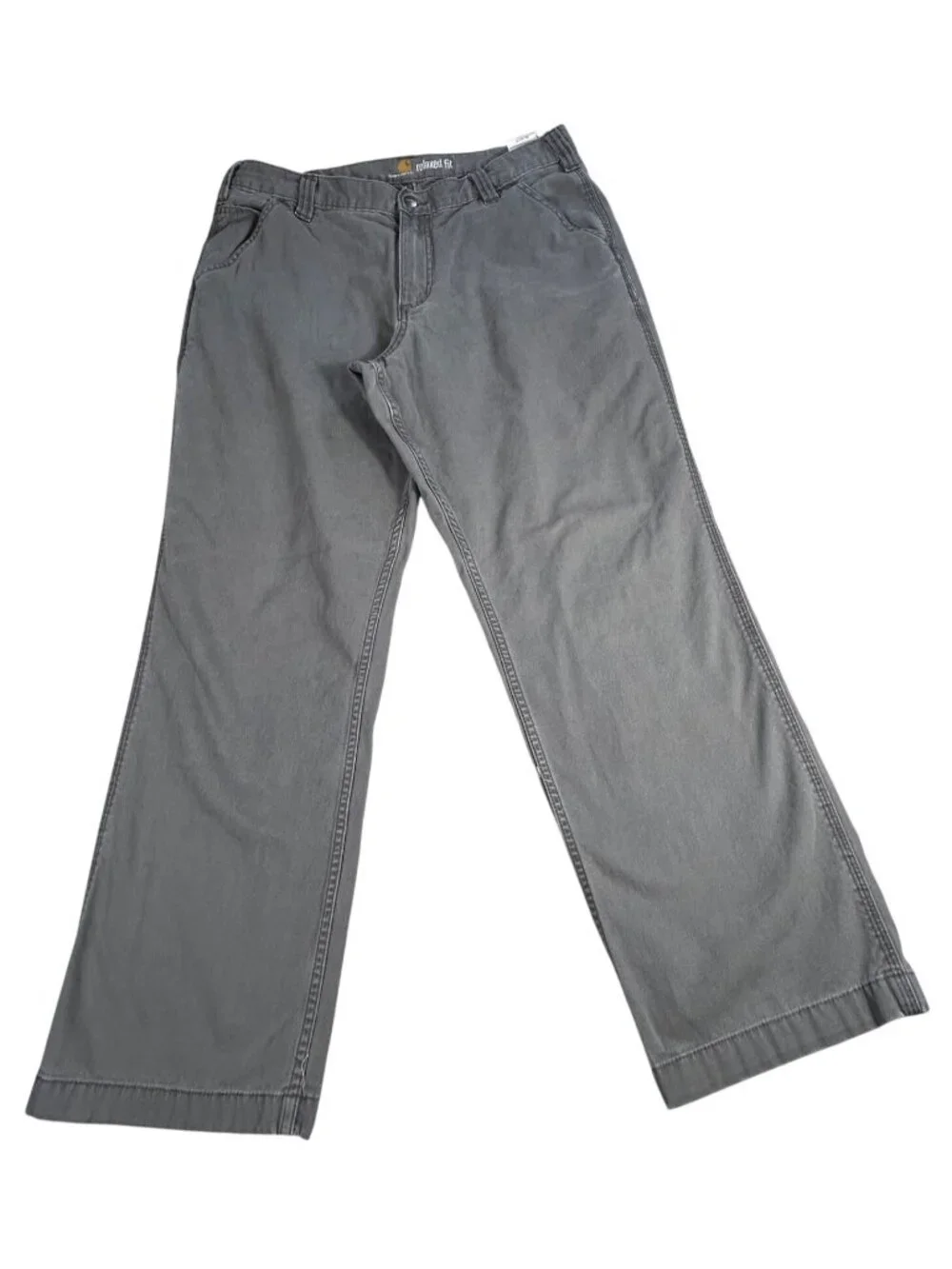 Carhartt Relaxed Fit Straight Leg Pants Men's 36x30 (Fits 35x28) Gray Stretch
